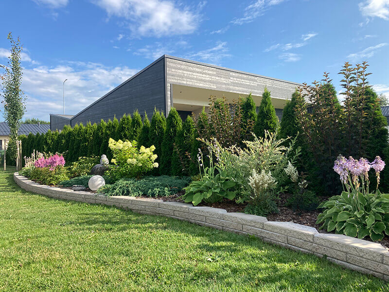 Tugimüüriga tõstetud istutusala.